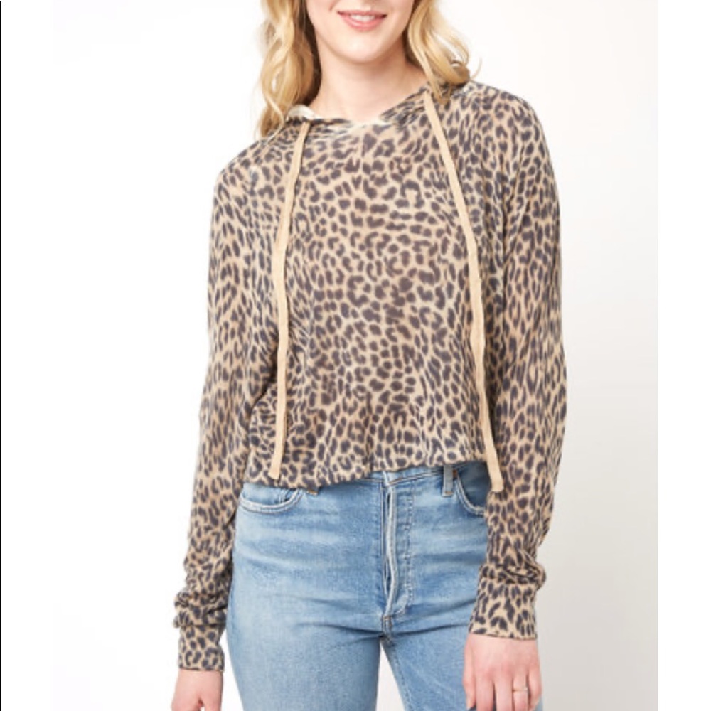 Olivaceous Ruti Leopard Knit Hoodie Sz M